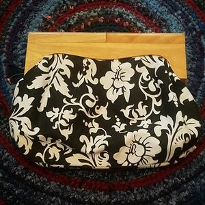 Old Navy Cloth & Wooden Handle Clutch
